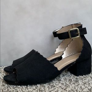 Suede Black Heel